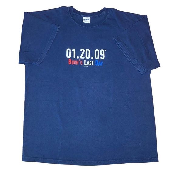 Vintage George Bush T Shirt Size XL Bush's Last Day 01.20.09 Democrat Obama - Picture 3 of 5
